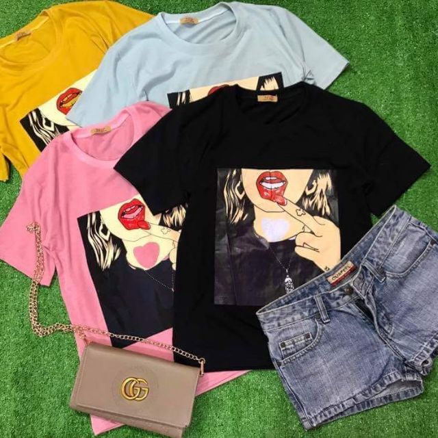 Áo thun tay lỡ form rộng dấu quần in hình cực hot.chất vải thun cotton mịn dày mặc thoải mái size từ 57kg