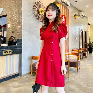 Đầｍ đỏ cổ tàu nút lệch