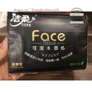 Set 12 gói - Giấy ăn FACE đen cao cấp