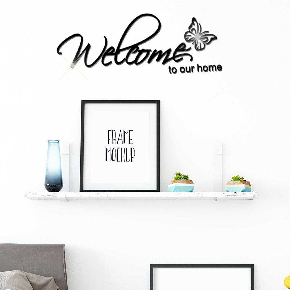 Decal dán tường Họa Tiết WTTLE Bằng Acrylic Trang Trí Phòng Khách