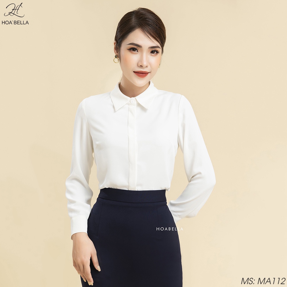 [Mã LT50 giảm 50k đơn 250k] Áo Sơ Mi Nữ HOABELLA Công Sở Cổ Đức 5 Màu (MA112)