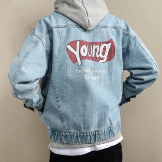 [SIZE M,L,XL] Áo khoác jean unisex in chữ Young hàng Quảng Châu cao cấp