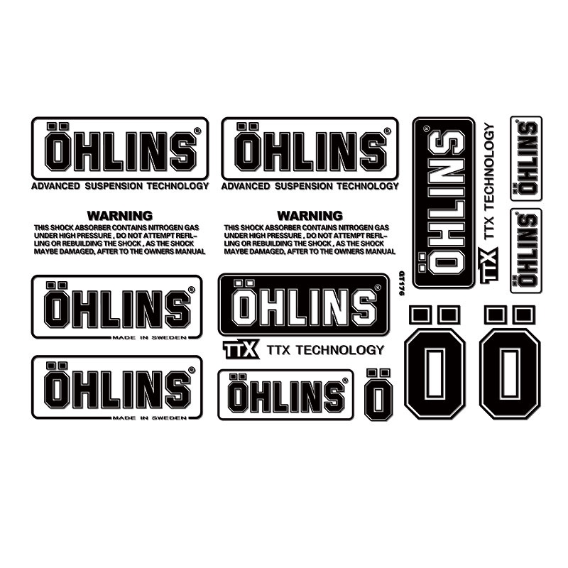 Nhãn dán giảm xóc ohlins cho đề can xe máy vinyl không thấm nước logo dán chuyển trong suốt