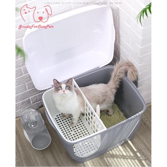 [ Phiên bản mới nhất 2021] Nhà vệ sinh kín, chống văng cát cho mèo