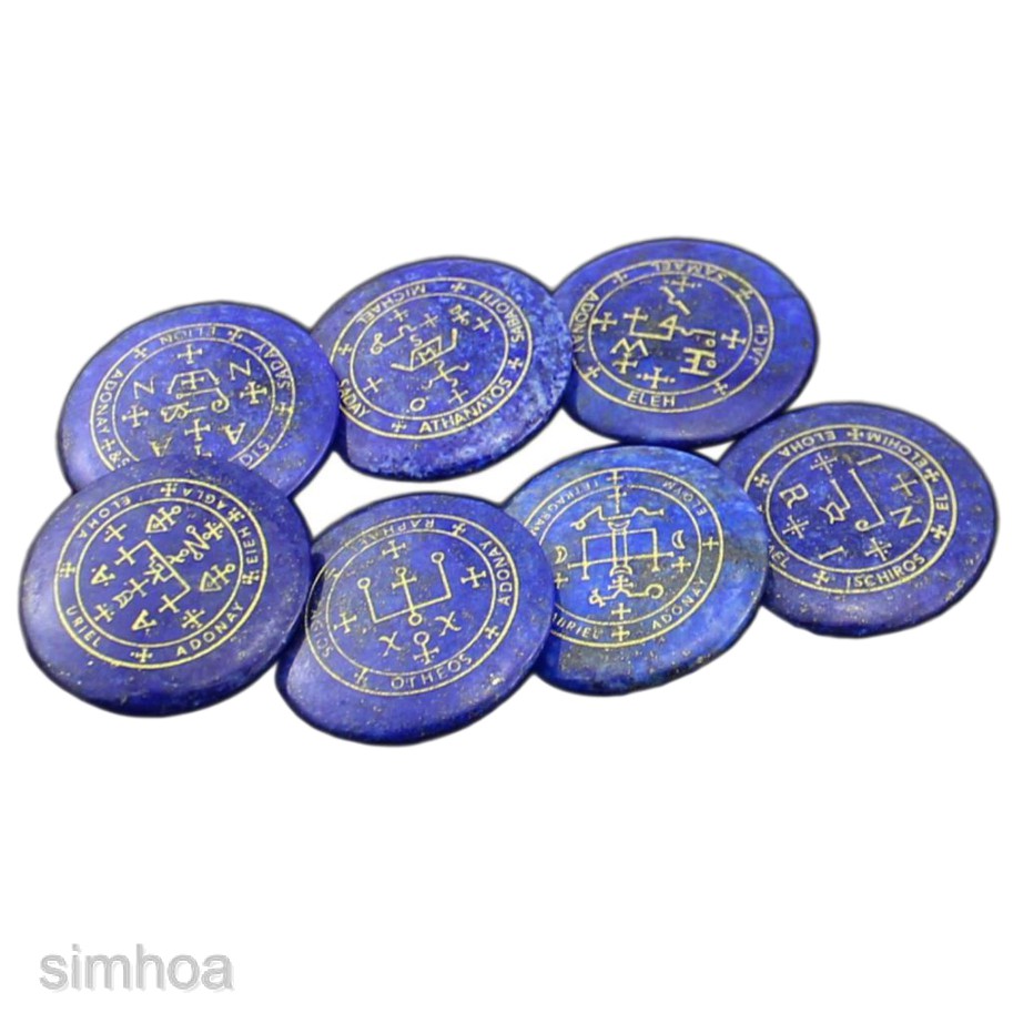 7 miếng đá pha lê tự nhiên Reiki Lapis Lazuli