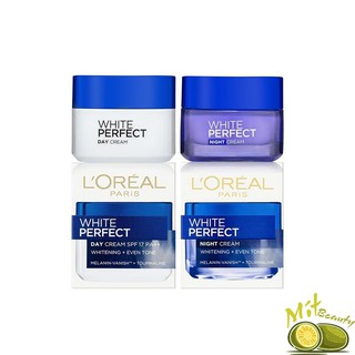 Bộ Đôi Kem Dưỡng Da Trắng Mượt Đều Màu Ngày Và Đêm L'Oreal Paris White Perfect 50ml