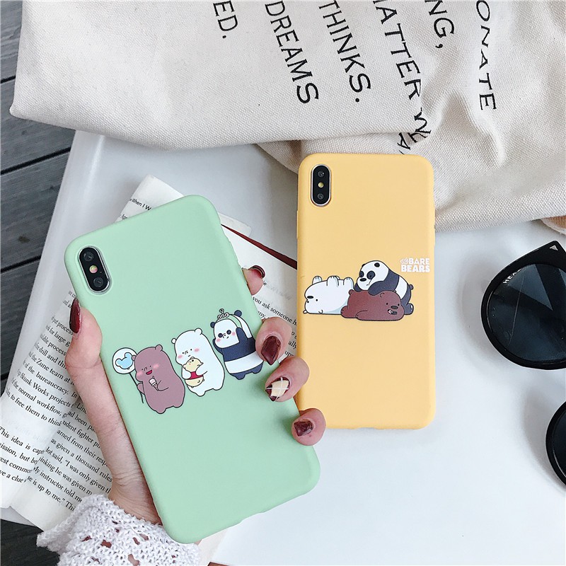 Ốp điện thoại TPU in hình gấu cho Iphone 6 6s 7 8 plus X Xs MAX XR