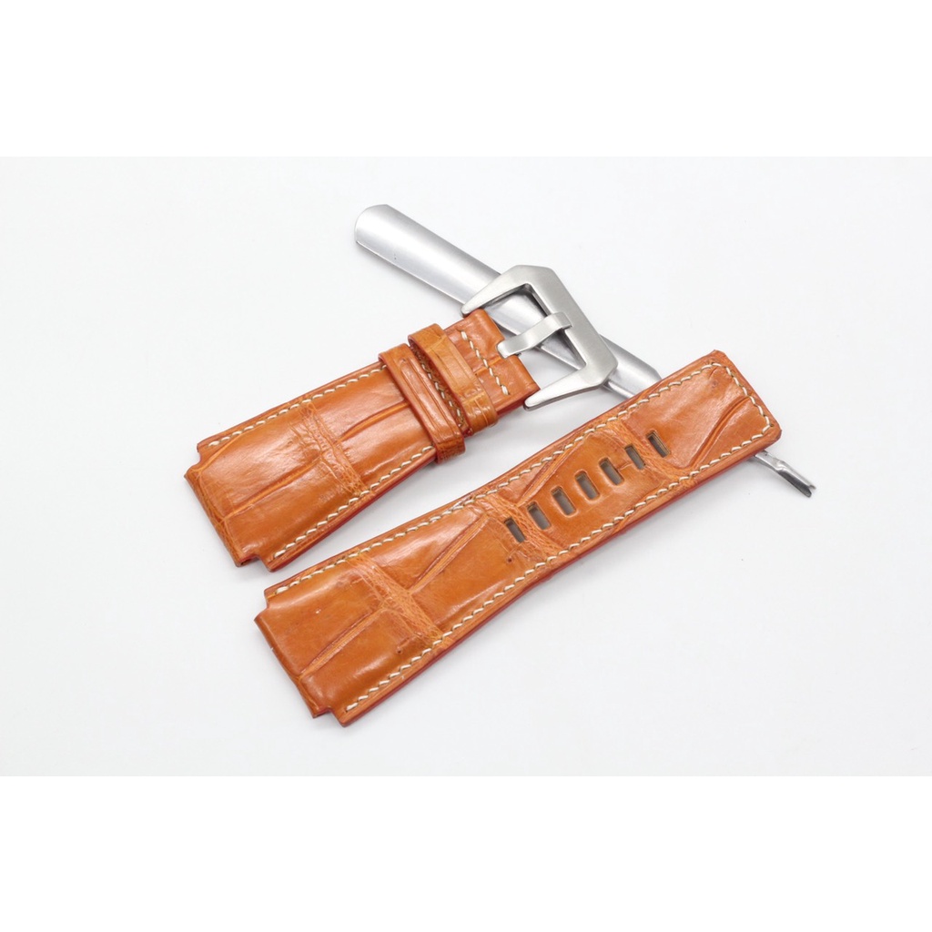 Dây Đồng Hồ Handmade Size 24mm Cá Sấu Songhan Leather WT90, Dây Da Kèm Khóa Kim.BẢO HÀNH 6 Tháng