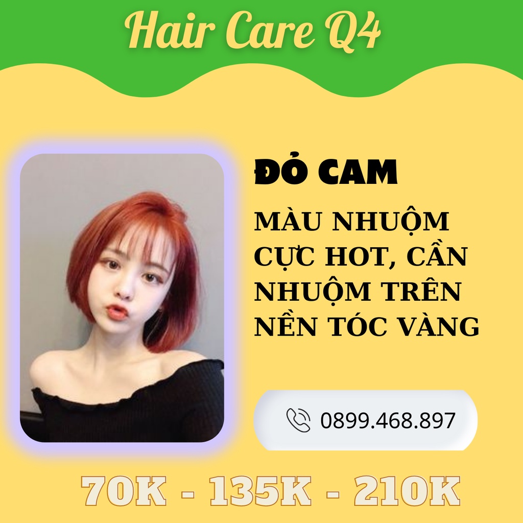 Thuốc Nhuộm Tóc Hot Trend Mùa Tết Mùi Thơm Không Rát Da Màu Cam, Cam Đỏ, Cam Đào - Hair Care Q4