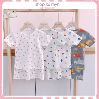 [RẺ VÔ ĐỊCH] Bộ Quần Áo Thun Cotton Cho Bé In Hình Dễ Thương QATE