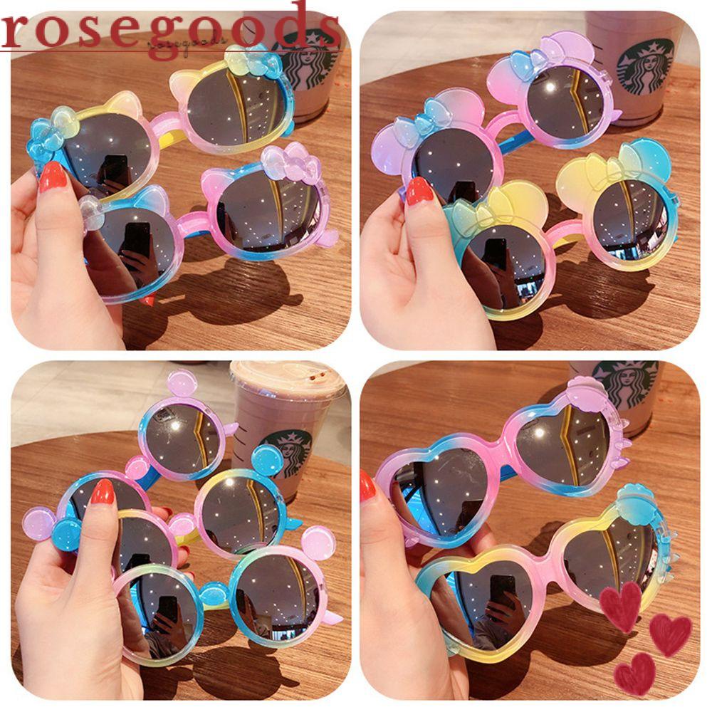 ☆Hoa Hồng☆ Kính Mát Tròng Tròn Chống Tia UV400 Nhiều Màu Sắc Dễ Thương Dành Cho Bé Trai Bé Gái Đi Biển