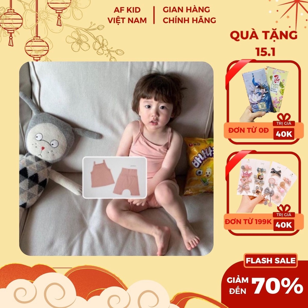 Bộ minky mom cho bé gái, quần áo trẻ em, bộ thun lạnh 2 dây cho bé gái chất liệu mềm mịn thoáng mát ATKID Việt Nam