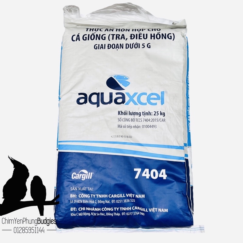1 bao 25kg cám cá Cargill 7404S 0,5mm viên nổi - thức ăn cá vàng, bảy màu, betta..
