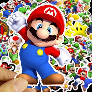 Sticker SUPER MARIO nhựa PVC không thấm nước, dán nón bảo hiểm, laptop, điện thoại, Vali, xe,  Cực COOL#25