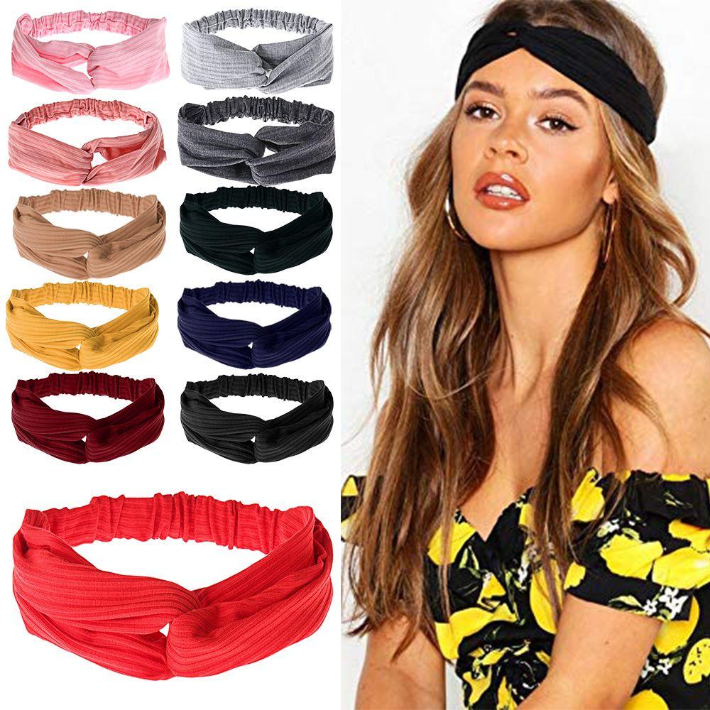 Băng Đô Đan Chéo Co Giãn Phong Cách Vintage Dành Cho Nữ Tập Yoga
