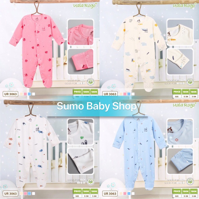 Body Dài Liền Tất Petit Uala Rogo Cho Bé 0-6M