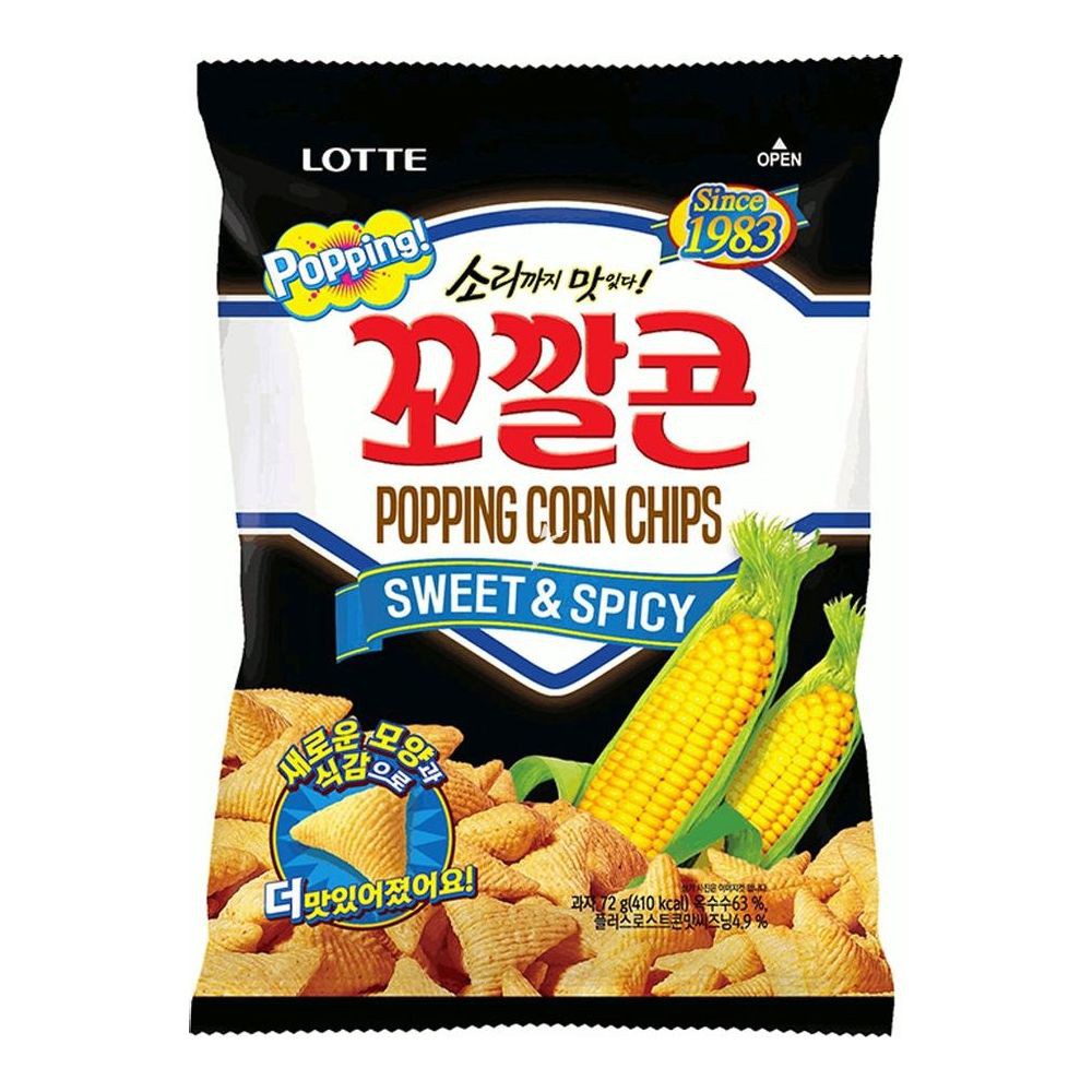 Bánh Snack bắp nón vị cay ngọt Lotte Hàn Quốc 72gr