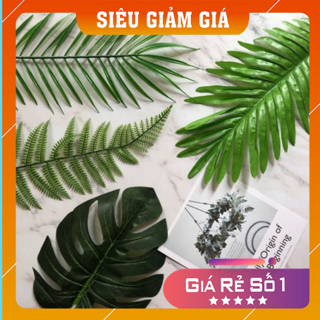 {PHỤ KIỆN DECOR} Set 4 lá giả: lá cọ, lá dừa, lá kim, lá dương sỉ làm phông nền chụp ảnh