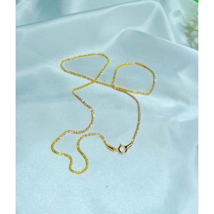 Dây chuyền dáng xù bạc xi vàng