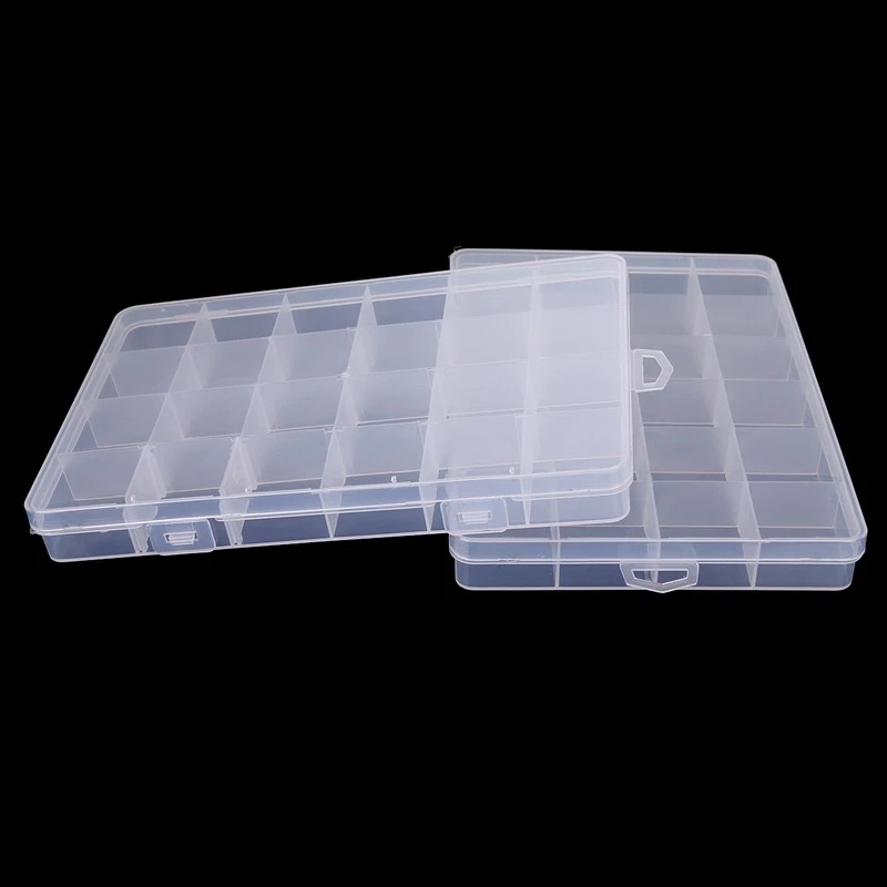 Hộp Nhựa 24 Ngăn Đựng Trang Sức Có Thể Điều Chỉnh