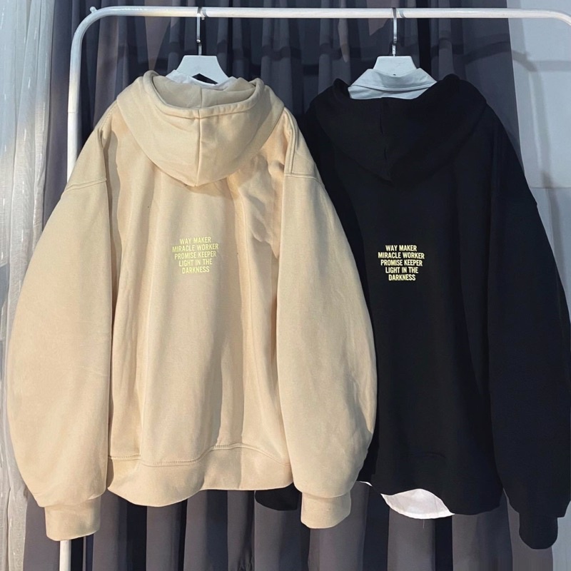Áo khoác chui đầu hoodie nỉ in chữ trước sau unisex ulzzang nam nữ