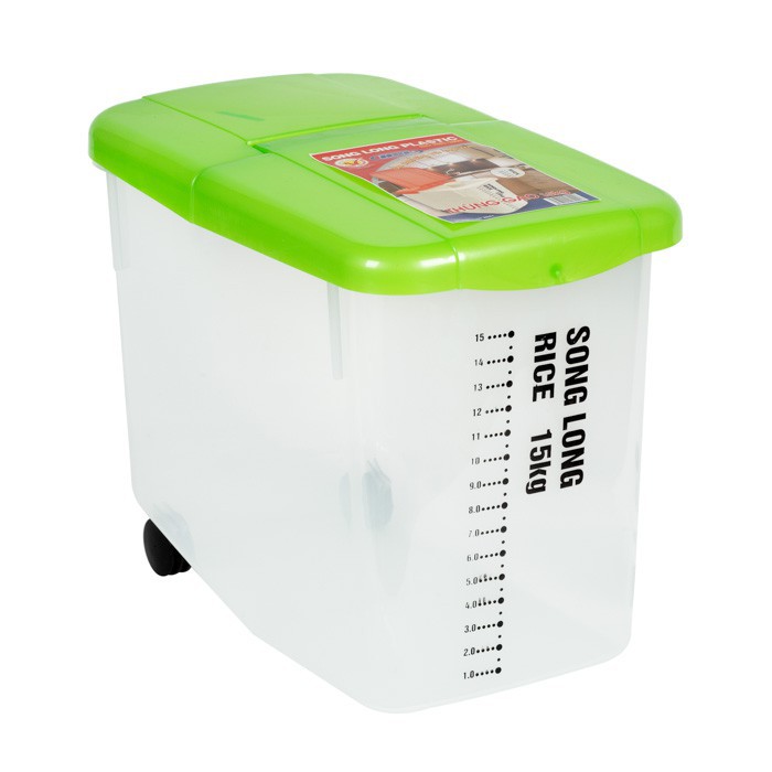 Thùng Đựng Gạo 10kg ,15Kg Nhựa Song Long Có Bánh Xe Tiện Lợi -  Thùng Đựng Gạo Nhà Bếp ,Chung Cư Cực Kì Gọn Gàng | BigBuy360 - bigbuy360.vn