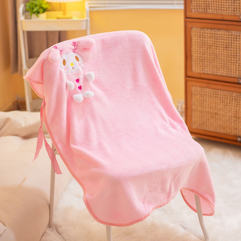 SANRIO Chăn Nỉ Mềm Mại In Hình Cinnamoroll Kuromi Hello Kitty Mymelody Purin Dễ Thương Cho Bé