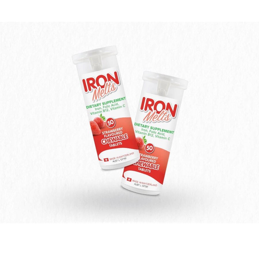 Viên Ngậm Bổ Sung Sắt Iron Melts Chewable Vị Dâu 50 Viên