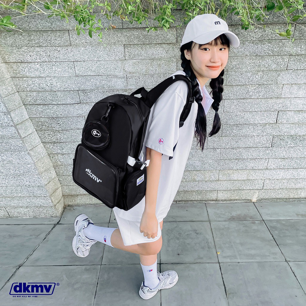 Balo đi học nữ màu đen Don't Kill My Vibe | DKMV Mini Pocket Backpack