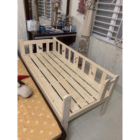 Giường ngủ trẻ em kích thước 128x60x40cm, Ghép cạnh giường bố mẹ