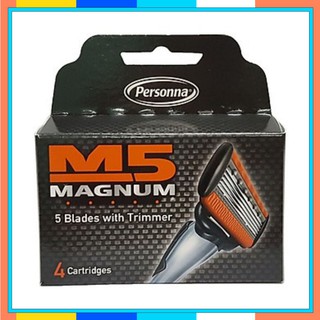 Hộp 4 lưỡi dao cạo râu M5 magnum (Hàng nhập khẩu Mỹ)