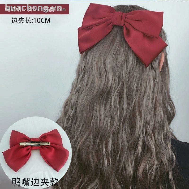 Thẻ phát hành✸◕✱INS south Korean big bowknot hairpin Japanese lolita cloth art hair spring rope tire side clamp femal