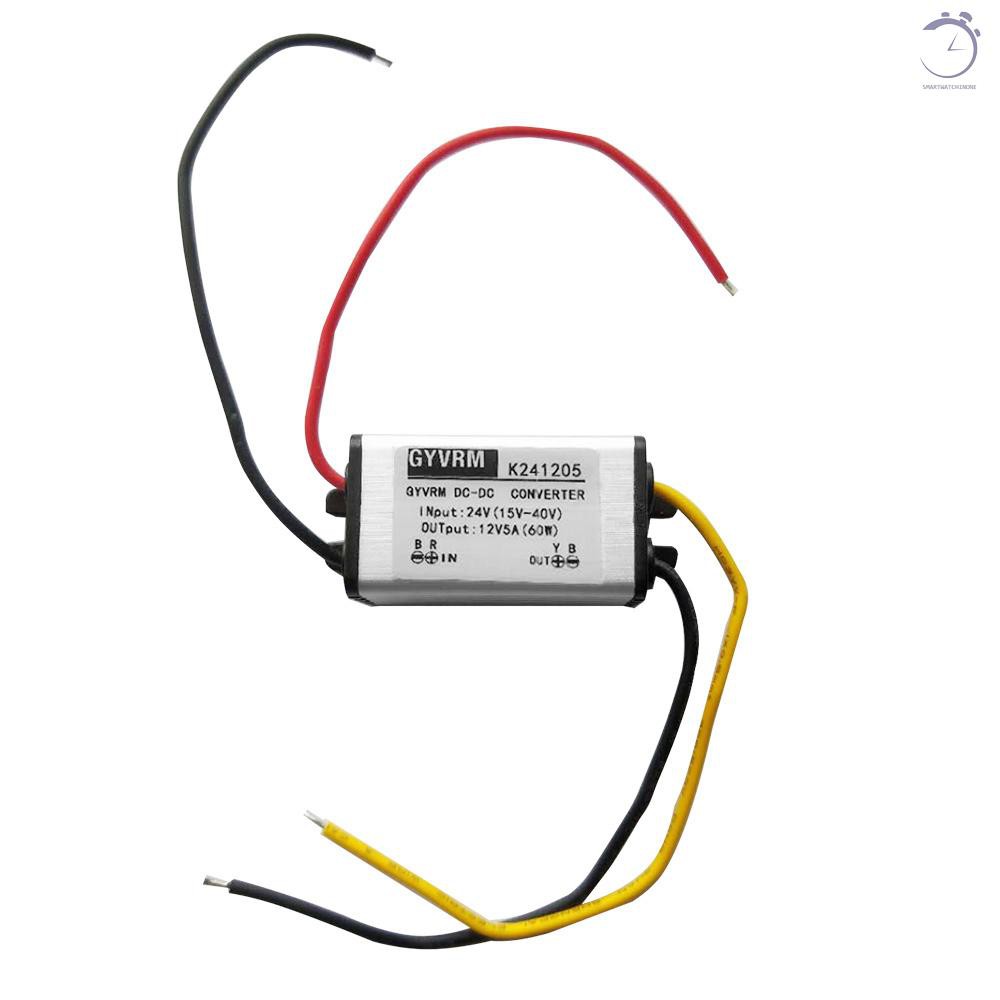 Bộ điều chỉnh bộ chuyển đổi DC / DC di động 24V Bước xuống 12V 5A 60W Bộ chuyển đổi chống thấm nước tiết kiệm năng lượng♠