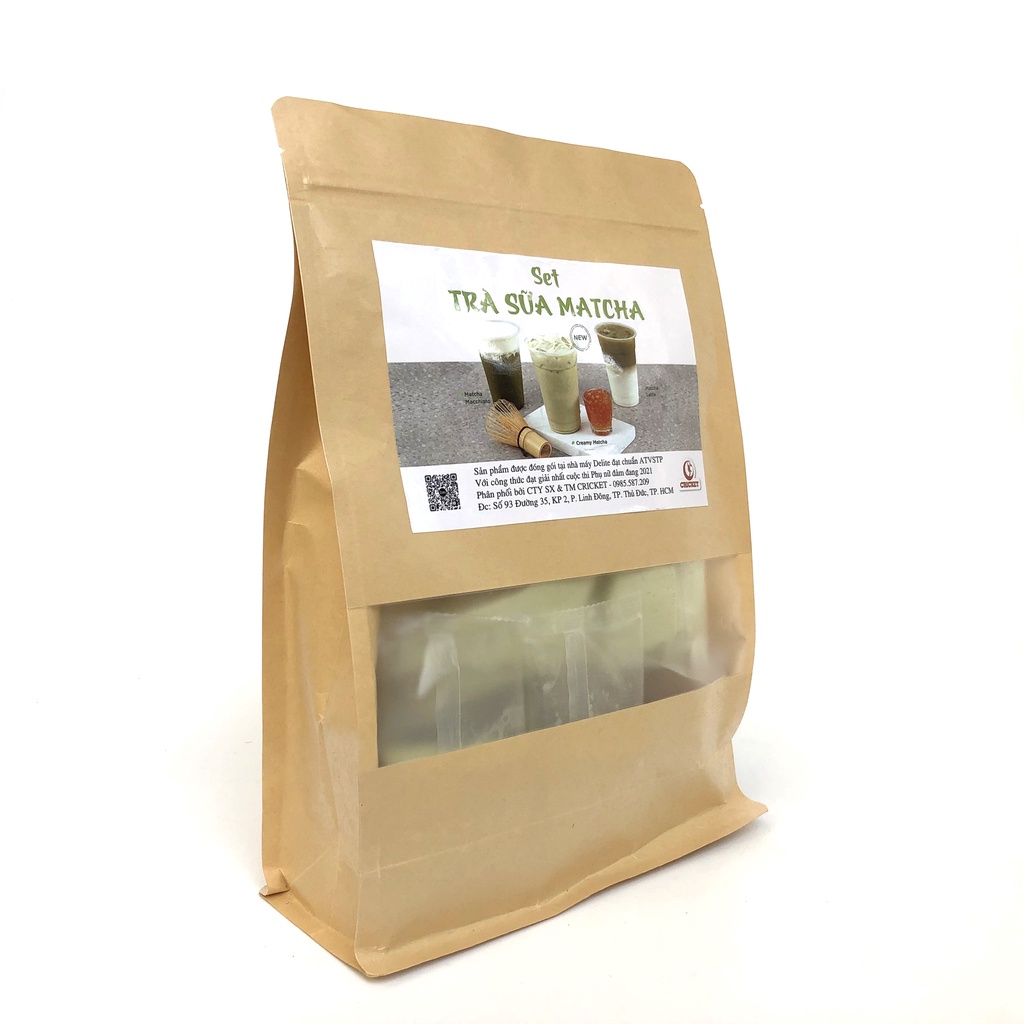 Set Trà Sữa Matcha Cricket - Set Pha 10 Ly  Trà Sữa Trân Châu thơm ngon, đậm vịTiện lợi hơn, thích hợp cho gia đình