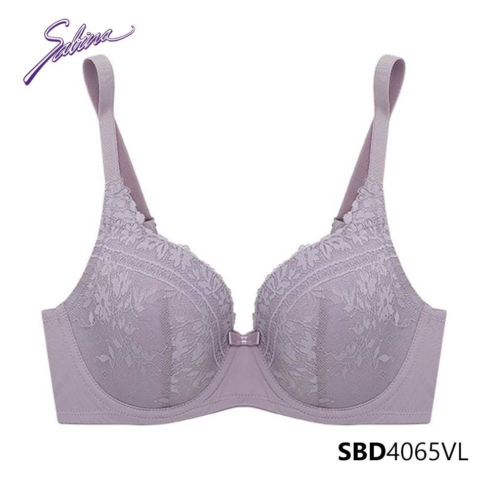 Áo Lót Mút Mỏng Bản Dây Áo Lớn Phù Hợp Người Ngực To Màu Tím Phối Ren Perfect Bra by Sabina SBD4065VL