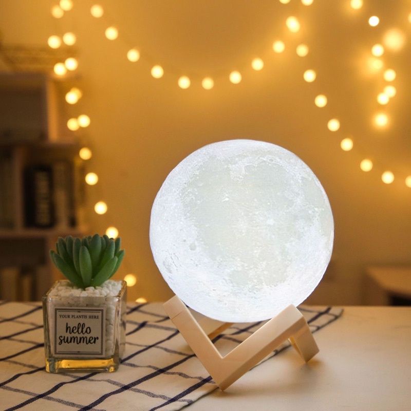 Đèn ngủ mặt trăng 3D, đèn để bàn kích thước 8cm