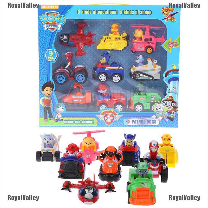 Set 9 Mô Hình Đồ Chơi Nhân Vật Hoạt Hình Paw Patrol