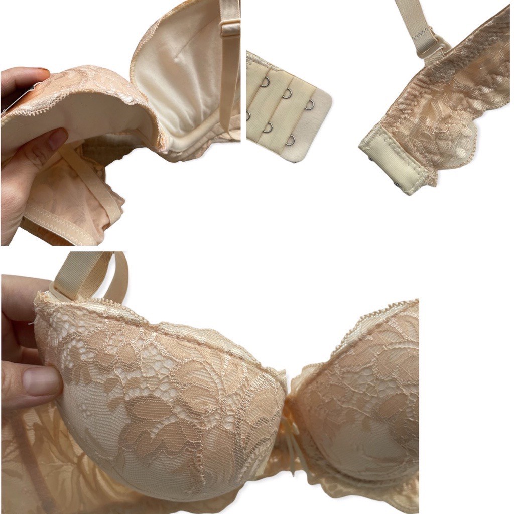 Áo Lót Bra Nữ Ren Có Gọng Nâng Đẩy Ngực Mút Dày 4cm Mềm Mại PINK STORE A06