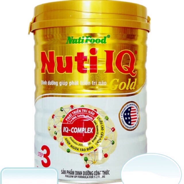 Tặng gấu bông dễ thương - Combo 2 lon Sữa bột Nuti IQ gold 3 900g