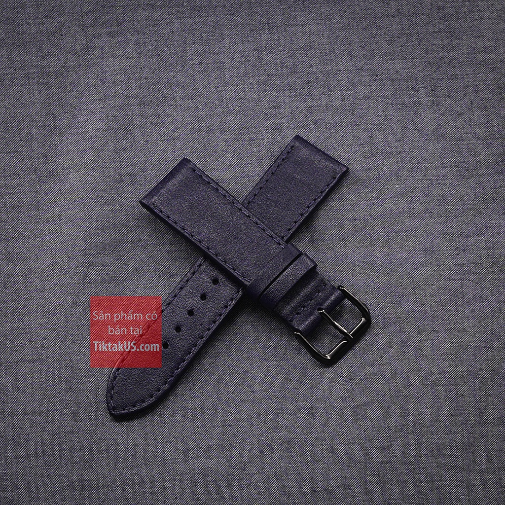 Dây đồng hồ nam da bò thật 100% khóa đen, đủ màu Size từ 18mm đến 24mm