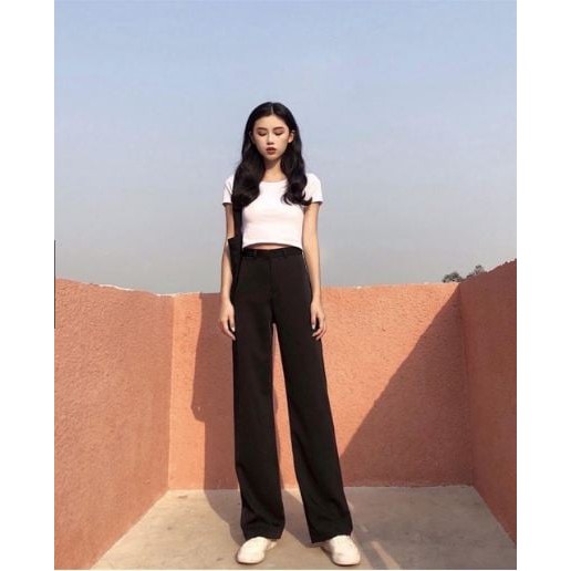 [JOSE10PTD GIẢM 10% TĐ 10K ĐƠN 700K] Quần ống rộng lưng cao kiểu hàn quốc, quần nữ ống rộng lưng cao CÓ CÚC TRƯỚC JOSEE' | BigBuy360 - bigbuy360.vn