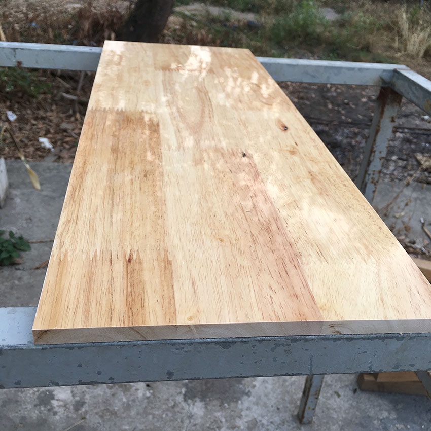 Ván gỗ làm kệ, tấm gỗ cao su 30x80cm dày 15mm sơn phủ bóng 2 mặt chống nước làm mặt bàn, kệ gỗ