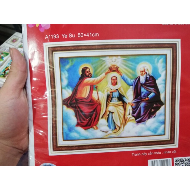 Tranh thêu chữ thập Gia đình Thánh Gia A1193 kt 50x41cm