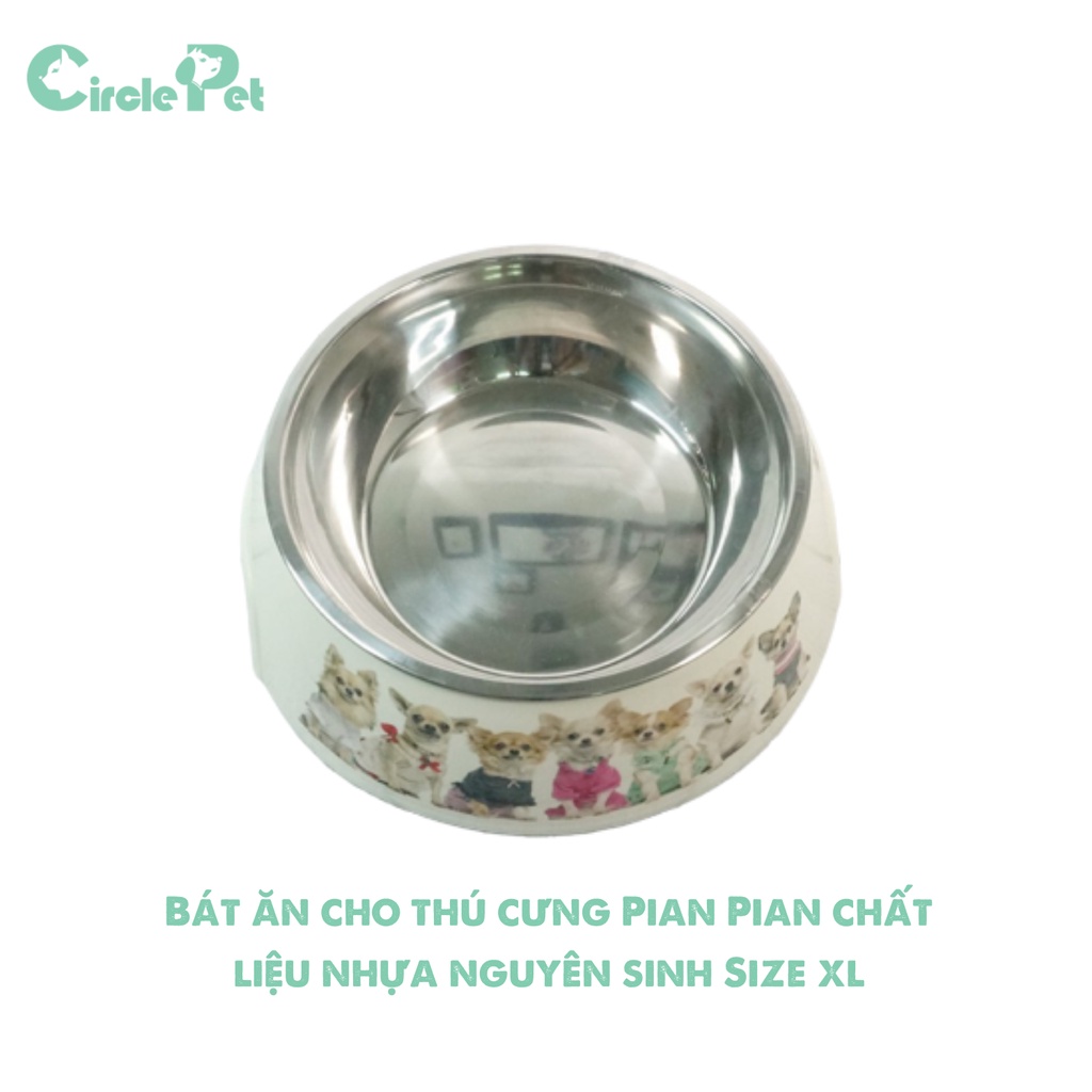 Bát Ăn Cho Thú Cưng Hình Tròn Chất Liệu Nhựa Nguyên Sinh Cao Cấp PIAN PIAN Nhiều Kích Cỡ - Circle Pet