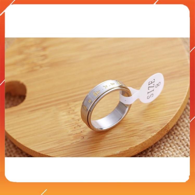 Nhẫn Titan Hoàng Thần Tài Titan Xoay Vàng   - Size 20x6mm