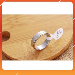 Nhẫn Titan Hoàng Thần Tài Titan Xoay Vàng   - Size 20x6mm