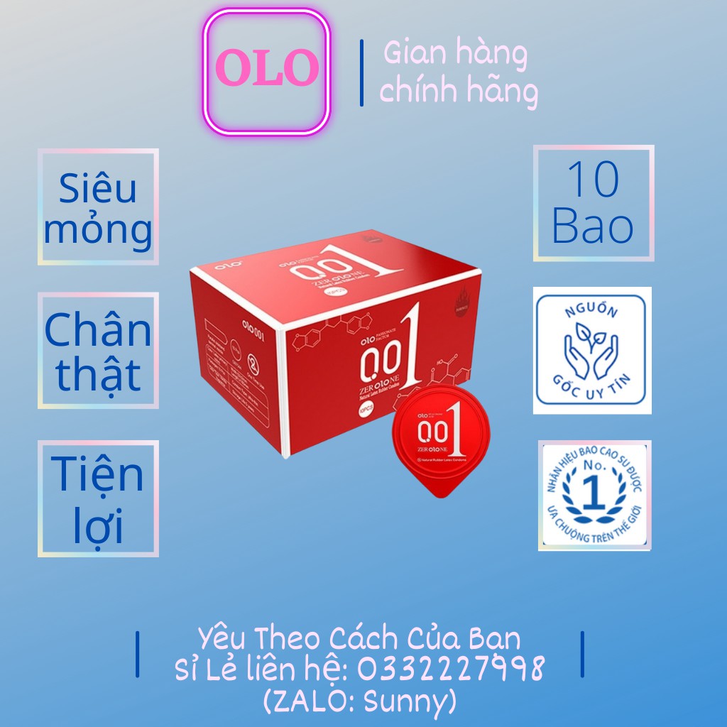 Bao cao su siêu mỏng 0.01 OLO ĐỎ-Siêu truyền nhiệt 10s. Cảm giác chân thật, kéo dài thời gian quan hệ, tăng khoái cảm