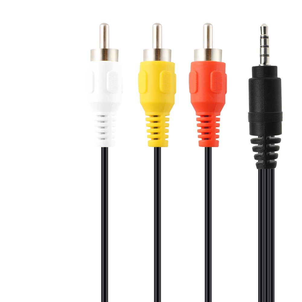 Cable AV 1 to 3 - Cáp 1 đầu jack 3.5 ra 3 đầu hoa sen - 1.5m