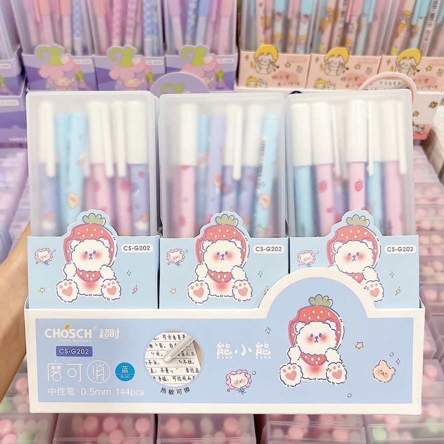 Hộp 12 cây Bút Gel Tẩy Xóa được CHOSCH mực đậm và đều