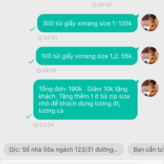 Combo 400 túi giấy gói hàng